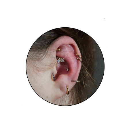 ear curation piercing by Val the Impaler out if Manchester tattoo and piercing company